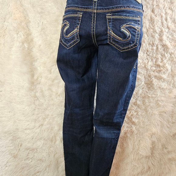 Silver Jeans Women's Blue Berkley Straight Legs Denim Jeans W28/L32 - Picture 2 of 10